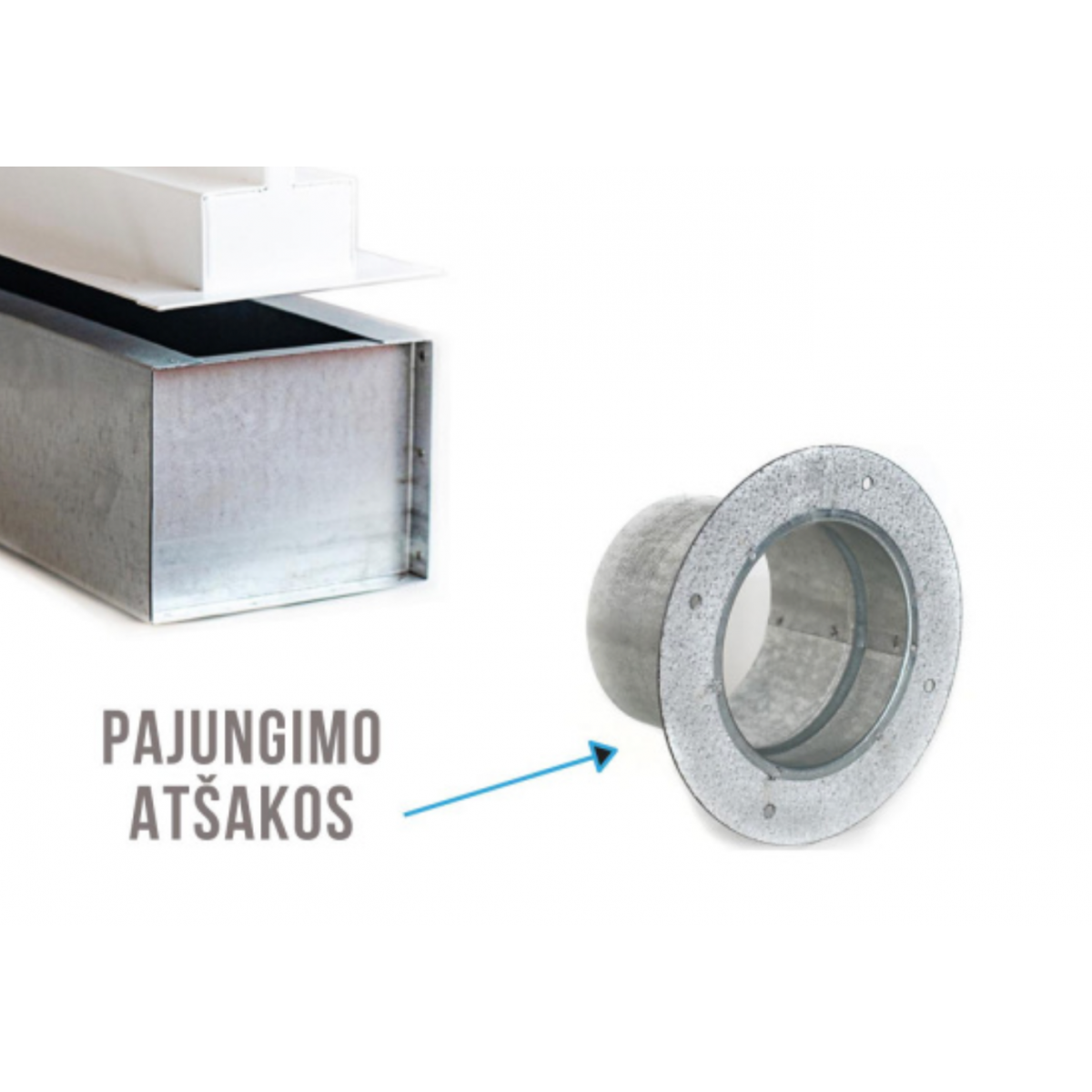 Skardinis pajungimas plyšiniams difuzoriams D75 Skardinis pajungimas plyšiniams difuzoriams D75